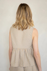 Ellis Striped Peplum Top & Short Set