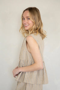 Ellis Striped Peplum Top & Short Set