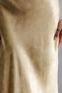 Briar Satin Floral Jacquard Midi Skirt