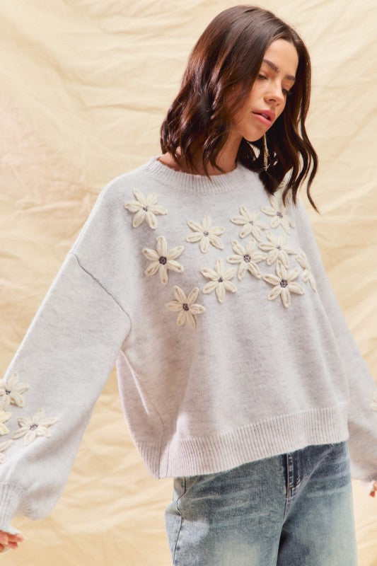 Jeanne Embroidered Sweater Top