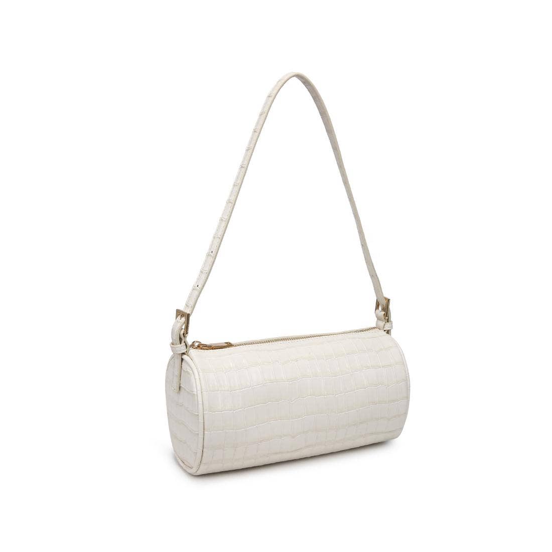 Rachel - Croco Shoulder Bag: Black