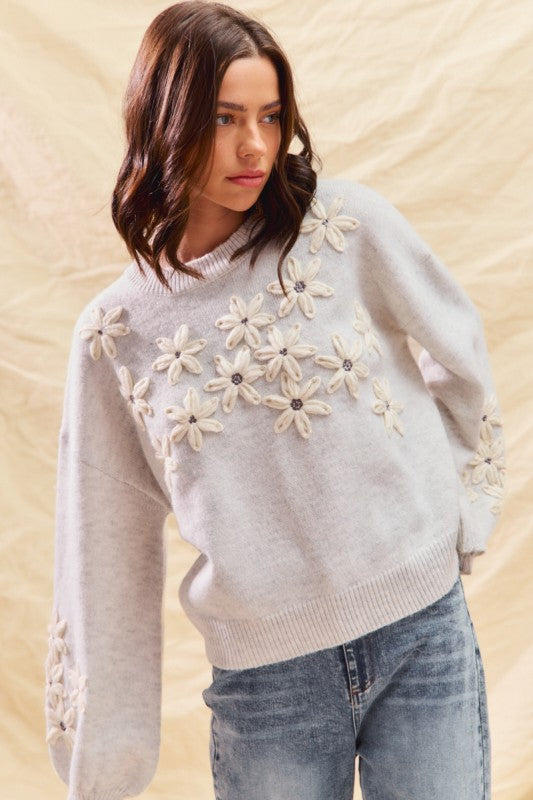 Jeanne Embroidered Sweater Top