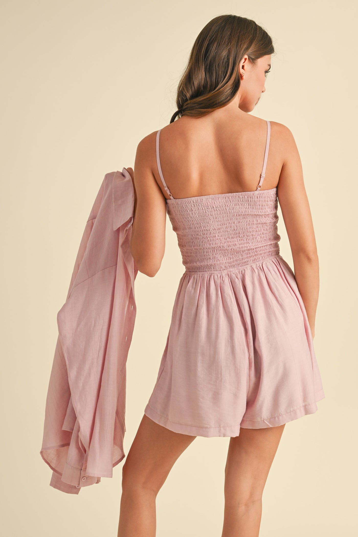Emilia Crinkle Romper And Shirt Set