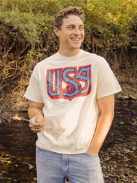 USA Monogram Thrifted Tee