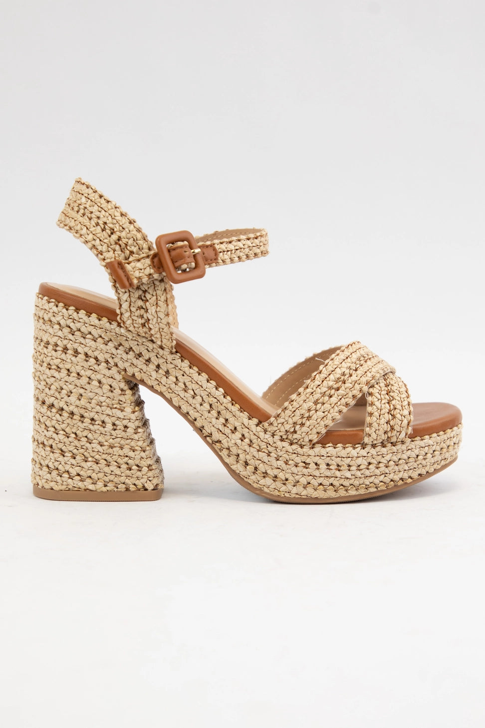 Yara Strap Chunky Heel Sandal- Beige