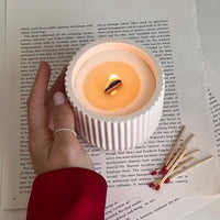 Ribbed Jar Soy Wax Wood Wick Candle Vanilla & Cashmere