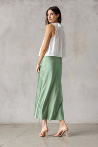 Aurora Sage Green Satin Dress