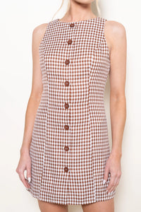 Dalia Gingham Checkered Tank Mini Dress