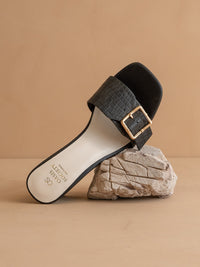 Glendale Black Bamboo Heel Sandals
