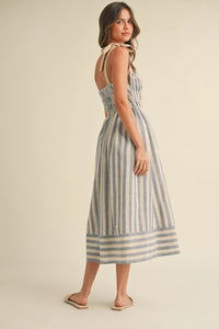 Melissa Midi Striped Bow Detail Dress