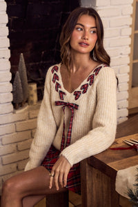 Annabel Braided Ribbon Sweater Top