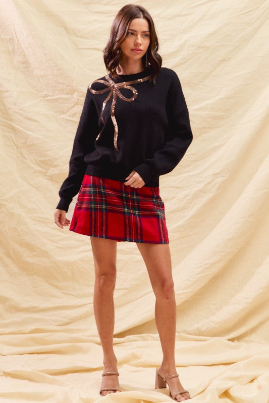 Holly Plaid Skort- Red Check