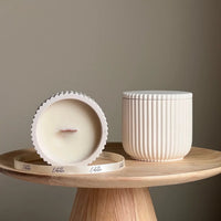 Ribbed Jar Soy Wax Wood Wick Candle Vanilla & Cashmere