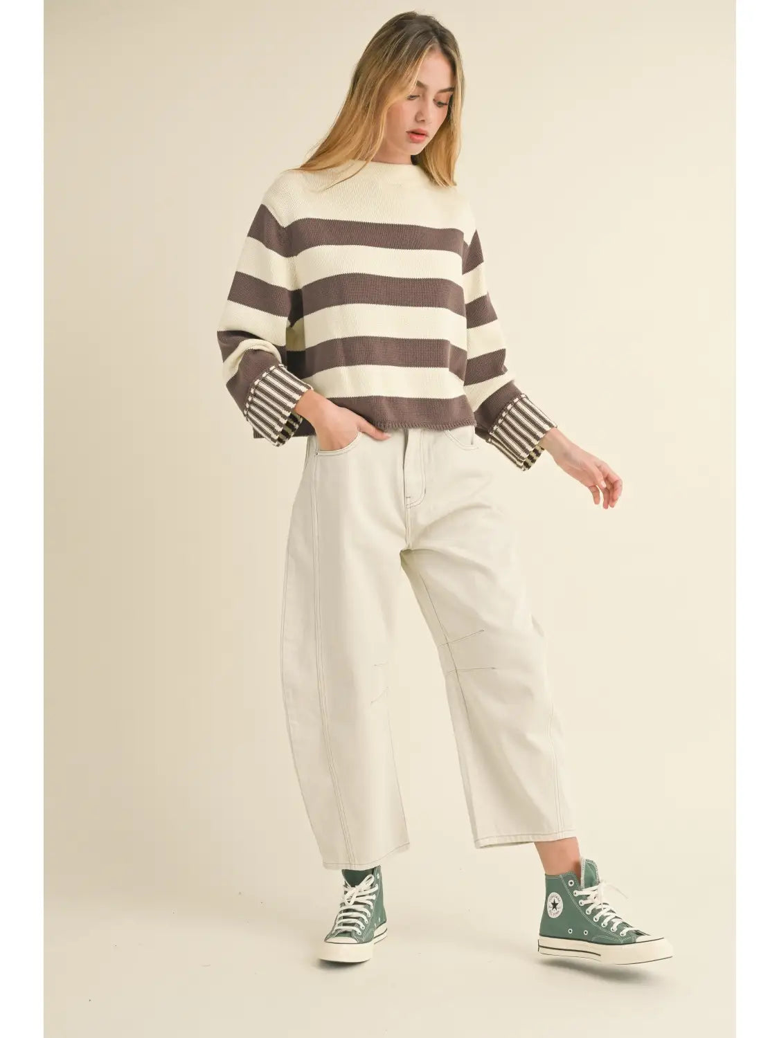 Julia Barrel Jeans - Ecru