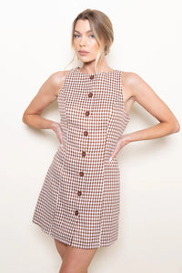 Dalia Gingham Checkered Tank Mini Dress