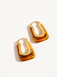 U-Shaped Boho Earrings- Red