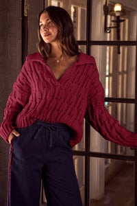 Mary Sweater- Burgundy