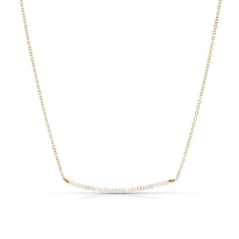 Pearl Bar 14K Gold Filled Necklace