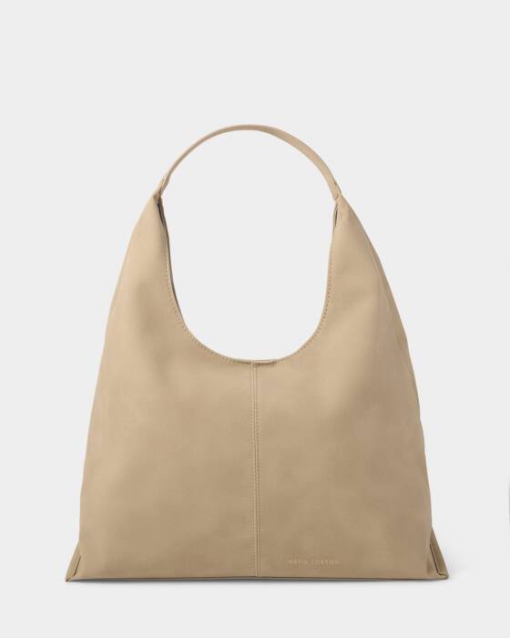 Laila Slouch Shoulder Bag- Light Taupe Suedette