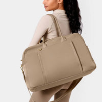 Nylon Luxe Weekend Bag- Taupe