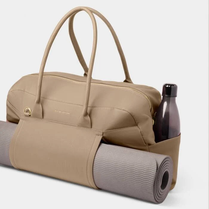 Nylon Luxe Weekend Bag- Taupe