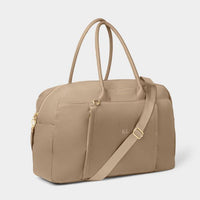 Nylon Luxe Weekend Bag- Taupe