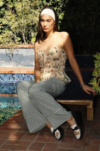 Marilyn Green Striped Pants