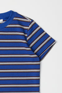 Tammy Blue Striped Boxy Top